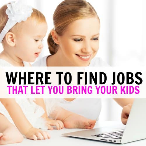 Legit jobs for stay at home moms or moms who don't have daycare! Jobs that will let you bring your child to work! 10+ ideas of jobs where you can bring your baby to work plus links to a searchable database of companies that allow children in the workplace. If you have to go back to work but can't afford daycare, you can find a work from home job or look into getting a job that you can take your baby with you! This post is full of amazing ideas, I am so glad I found it!