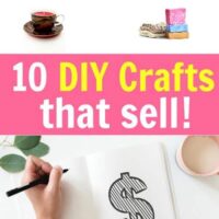 Crafts to sell to make money from home! These DIY gift ideas are perfect for selling at craft fairs or online. I love these crafts to sell on Etsy as they are so easy to make. Make money on the side by selling crafts you make at home. These 10 easy craft projects you can make and sell are THE BEST!