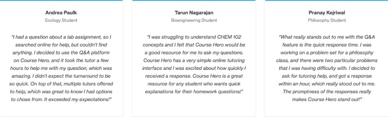 Course Hero Student Reviews