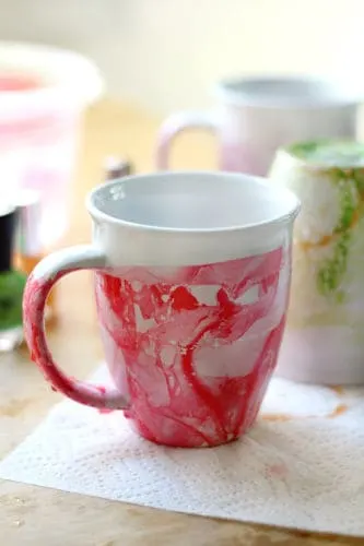 Things To Make And Sell From Home - marbled nail polish mugs