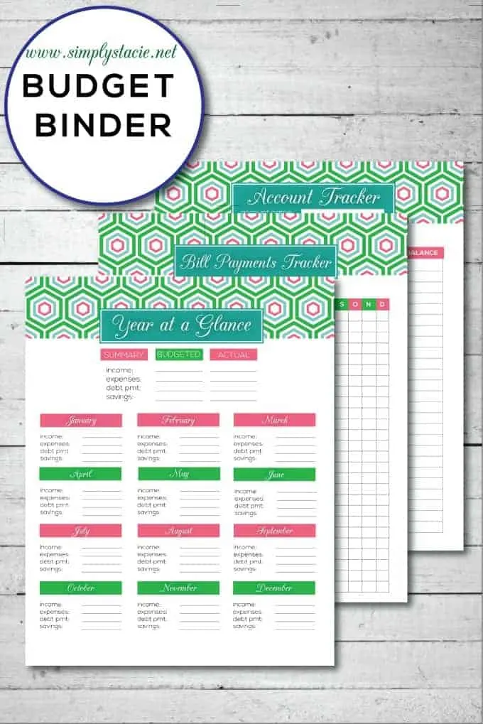 free printable budget binder