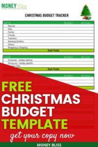 free printable budget tracker for Christmas