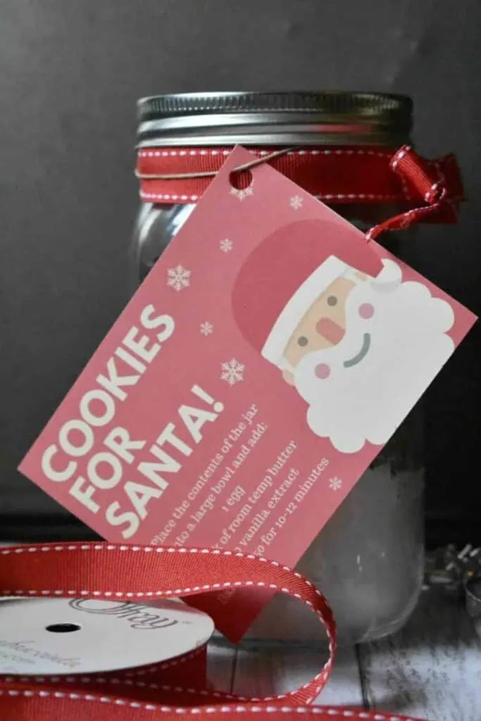 cookies for Santa mason jar gift