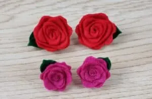 felt flower earrings