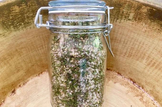 herb salt in a jar