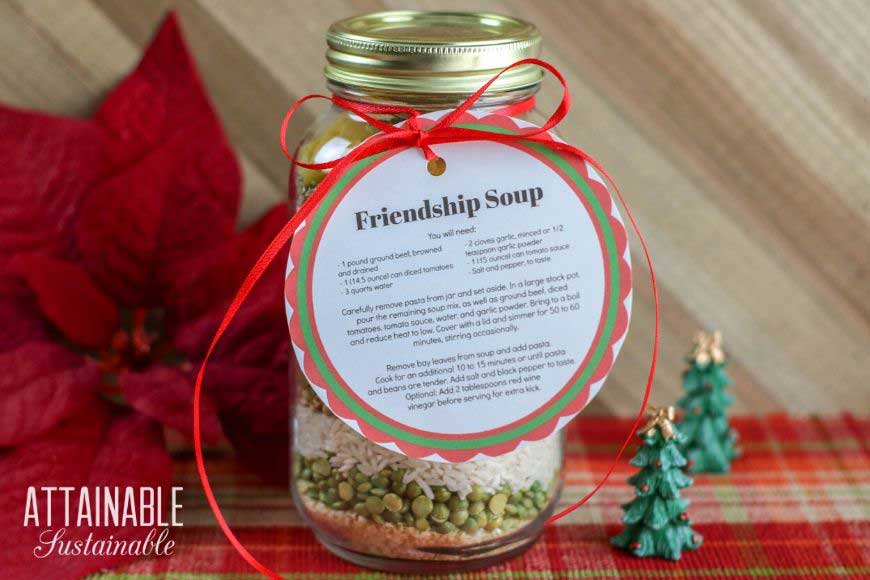 friendship soup in a jar - mason jar gifts