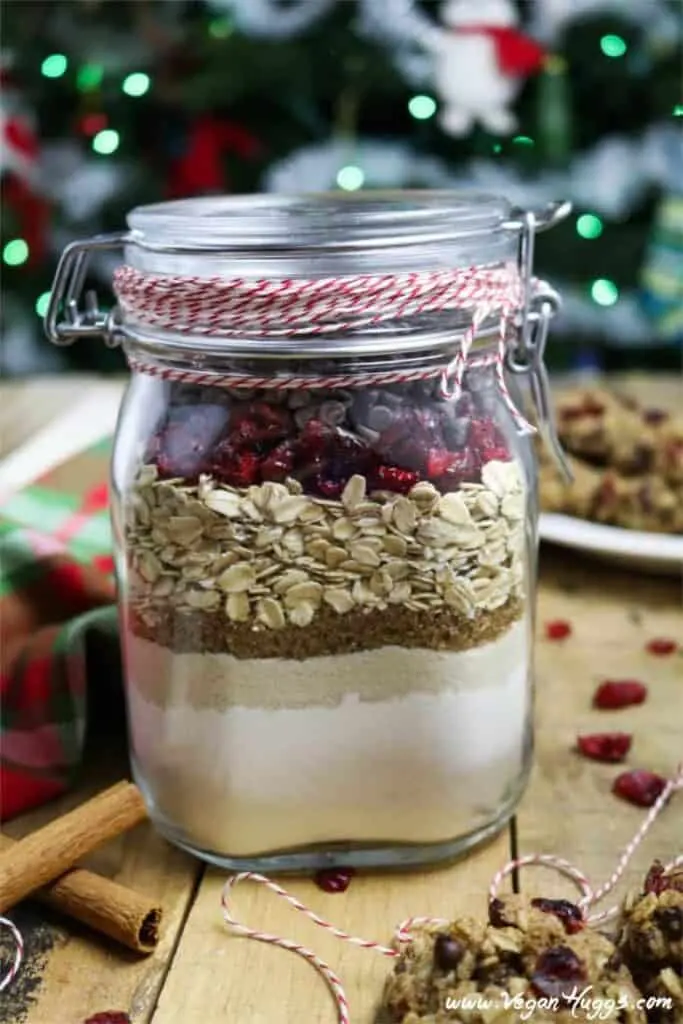 Vegan cookies in a jar