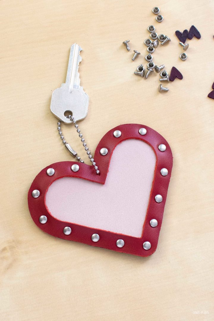 Leather Keychain for Valentine's day