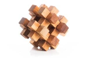 wooden brain teaser puzzle