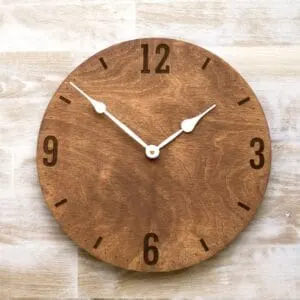 wooden clock made with CNC