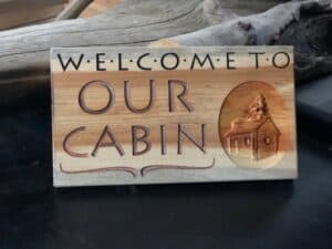 wooden sign welcome