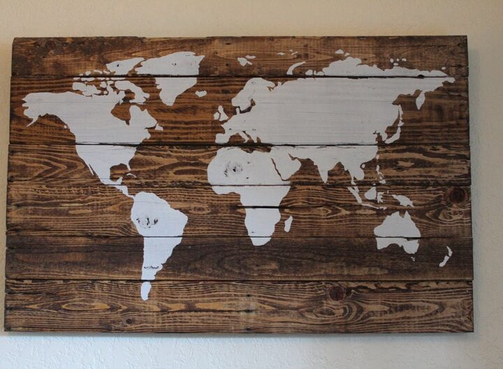 map made out of wood pallets