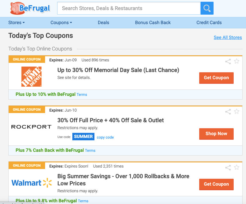 how to use BeFrugal coupons