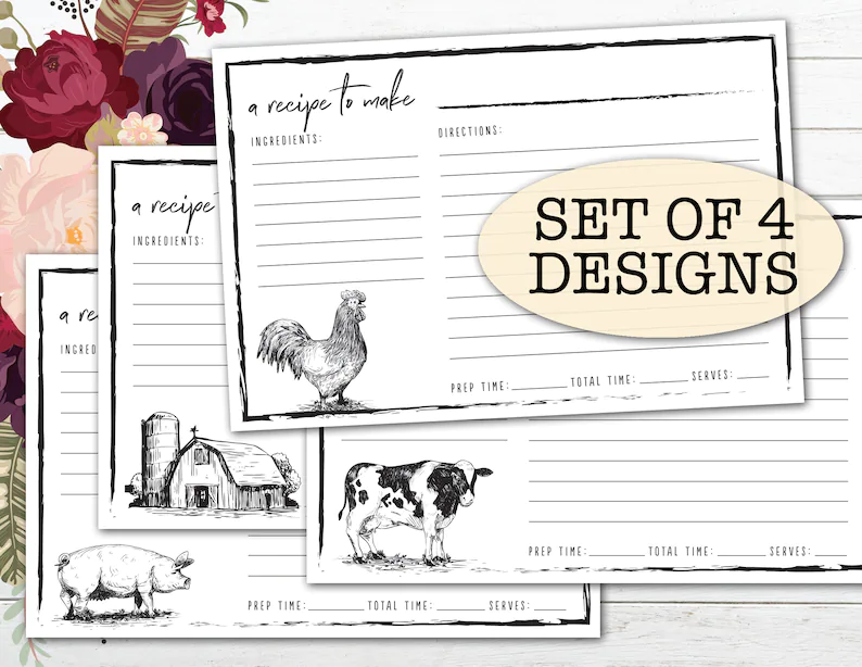 printable recipe cards