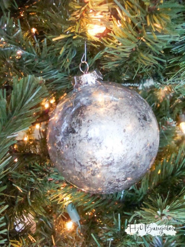 mercury glass Christmas ornament DIY