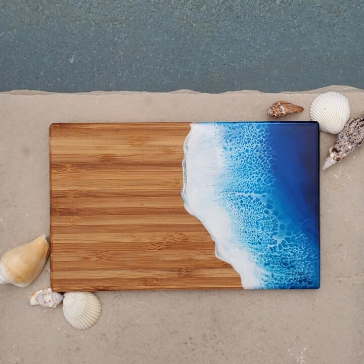resin and wood cutting board