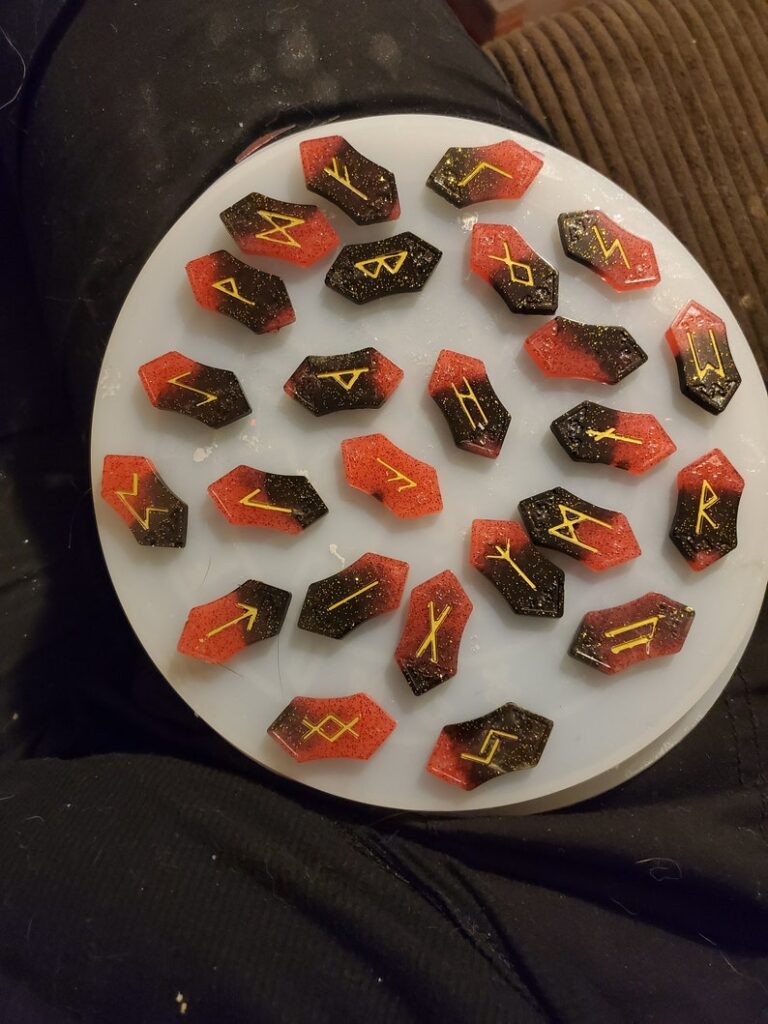 runes made out of resin