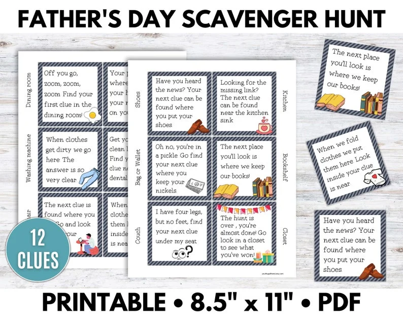 printable scavenger hunts are an Etsy top seller
