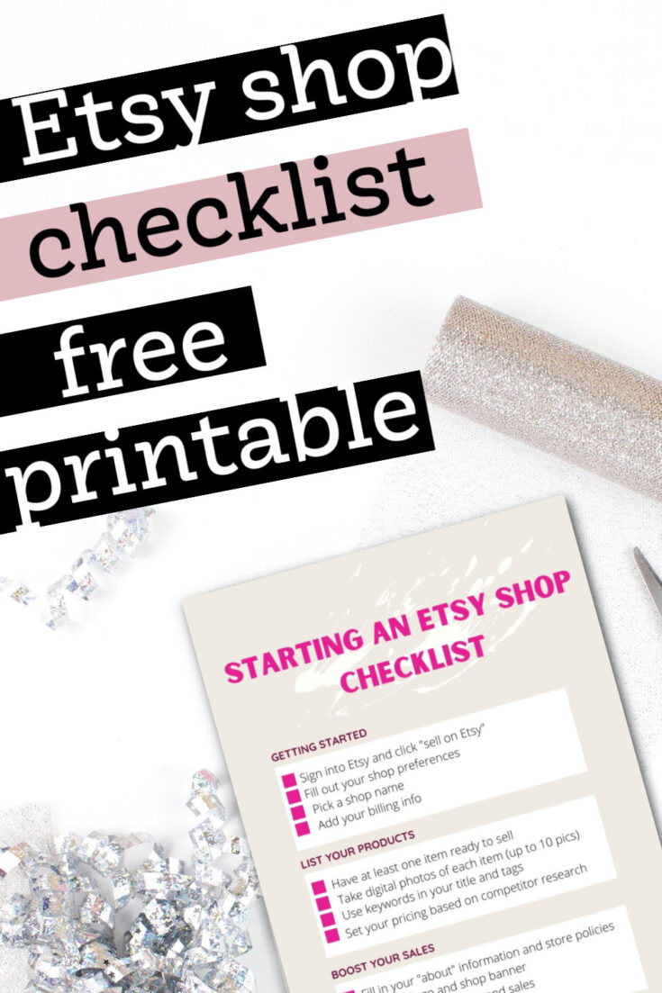 starting an Etsy shop checklist pdf