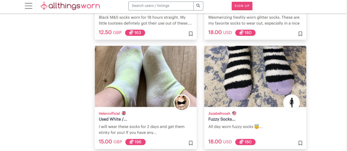 All Things Worn marketplace for selling socks online