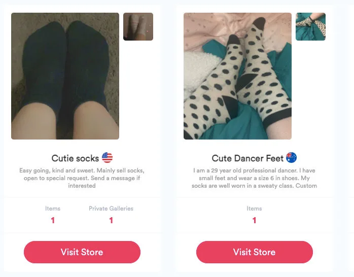 How to sell used socks on Sofia Gray