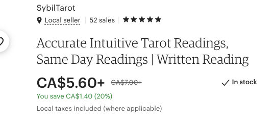 how to list your Tarot readings on Etsy
