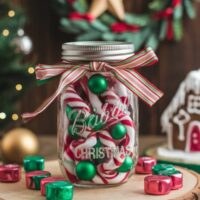 Christmas candy in a jar