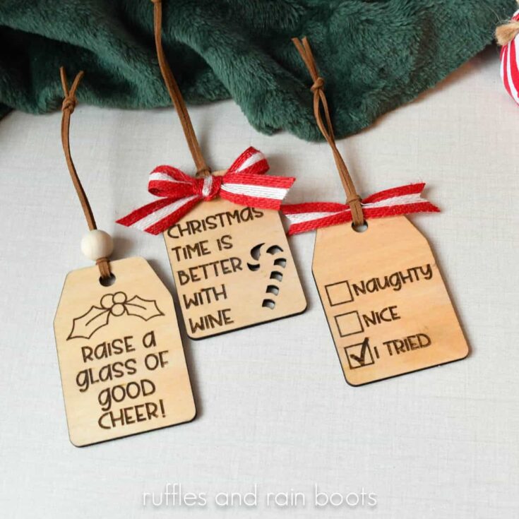 Image for Laser Cut Christmas Wine Tags